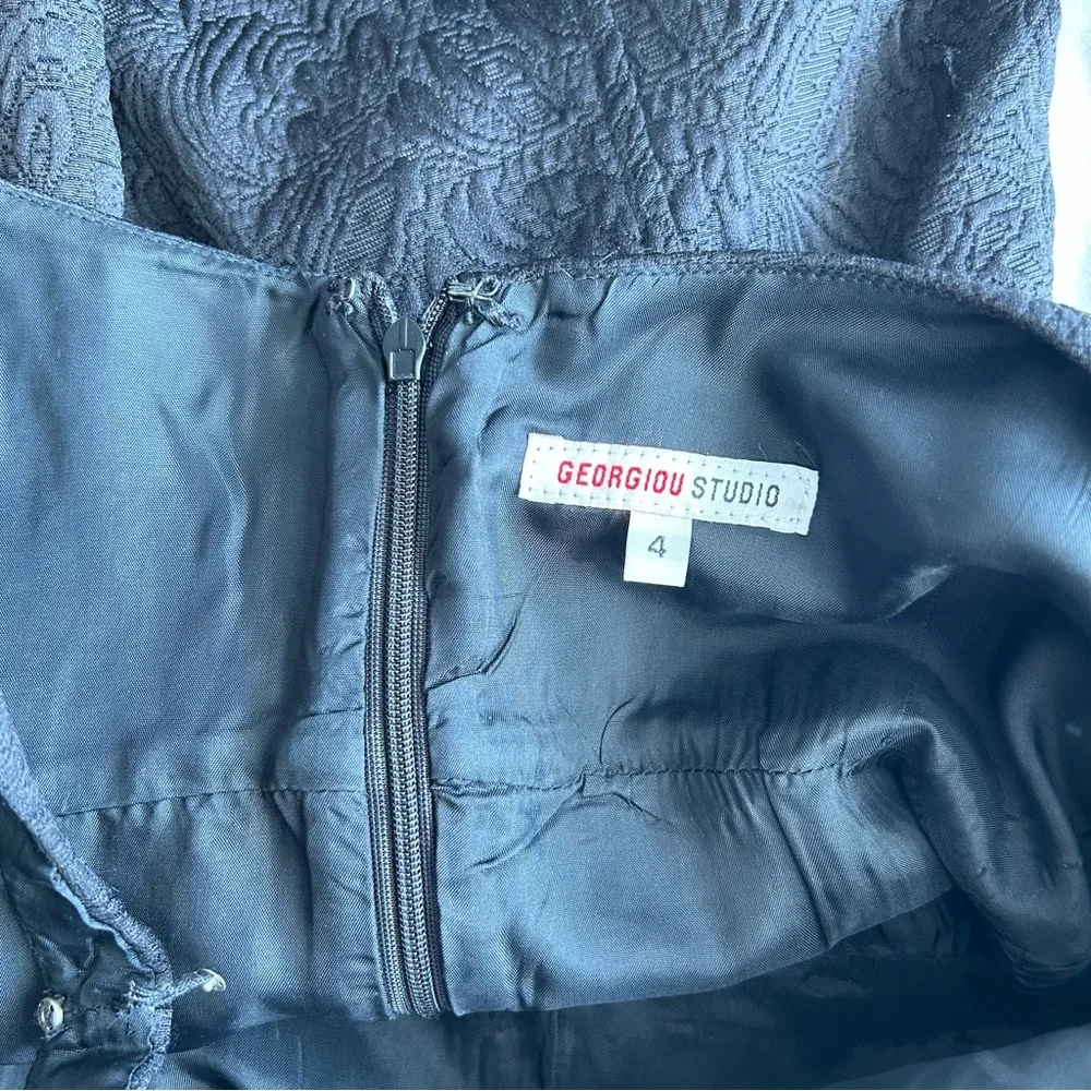 Georgiou Studio Black Jacquard Mini Dress - Picture 6 of 7